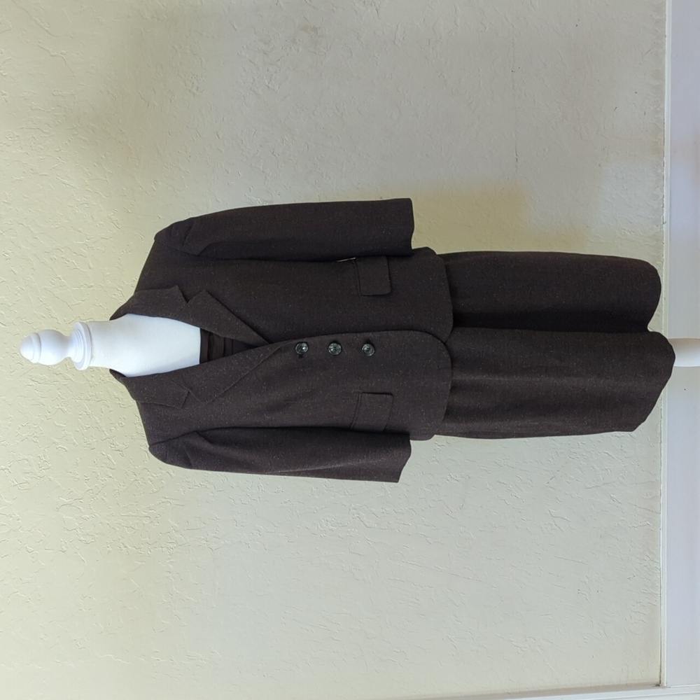 The Limited Dark Brown Satin and Herringbone Tweed Professional Dress Size 12 - Picture 7 of 11